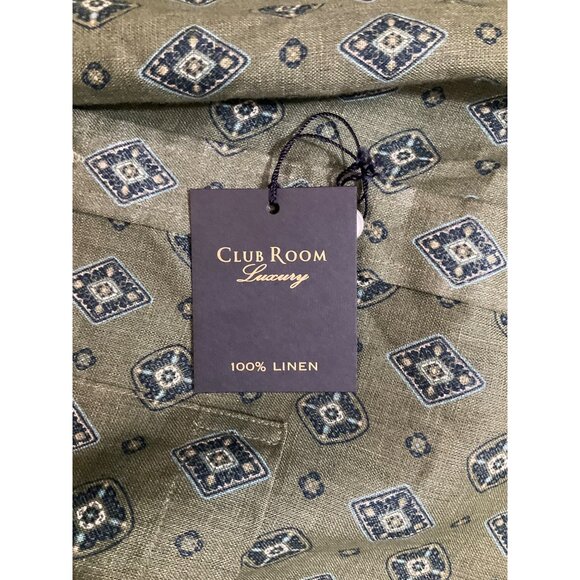 NWT  Men's Club Room Luxury Linen  Green Short Sleeve  Size: XL - Picture 12 of 12